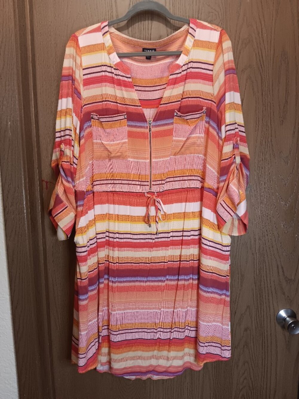 Torrid women's plus size Challis Zip-Front Casual Shirt Dress sz 3 or 3X